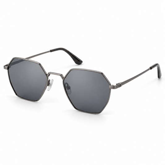 Riven — Graphite Geometric Sunglasses