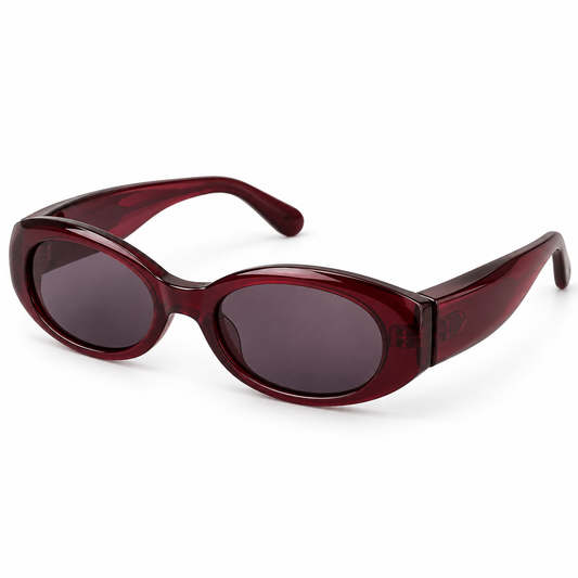 Veyra — Bordeaux Oval Sunglasses